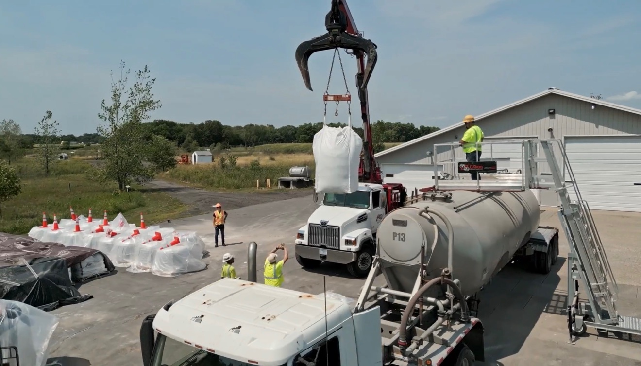 Appendix Media industrial shoot — crane loading a tanker truck